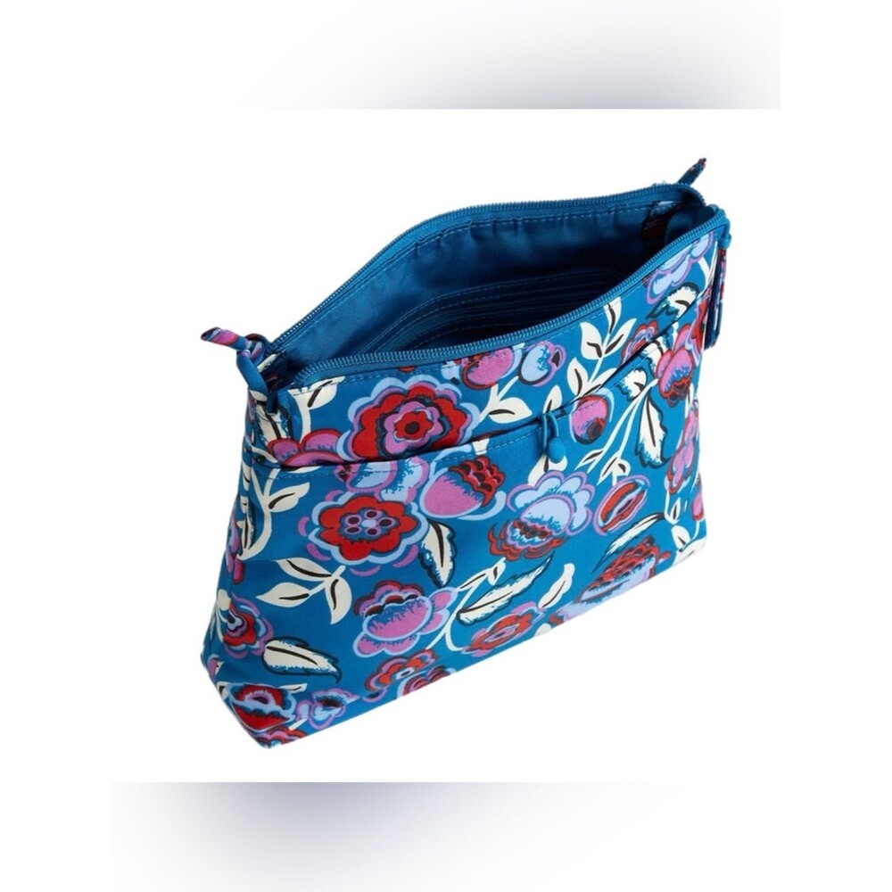 Vera Bradley Original Hipster in Bubbly Flowers Blue Nylon - Picture 3 of 5